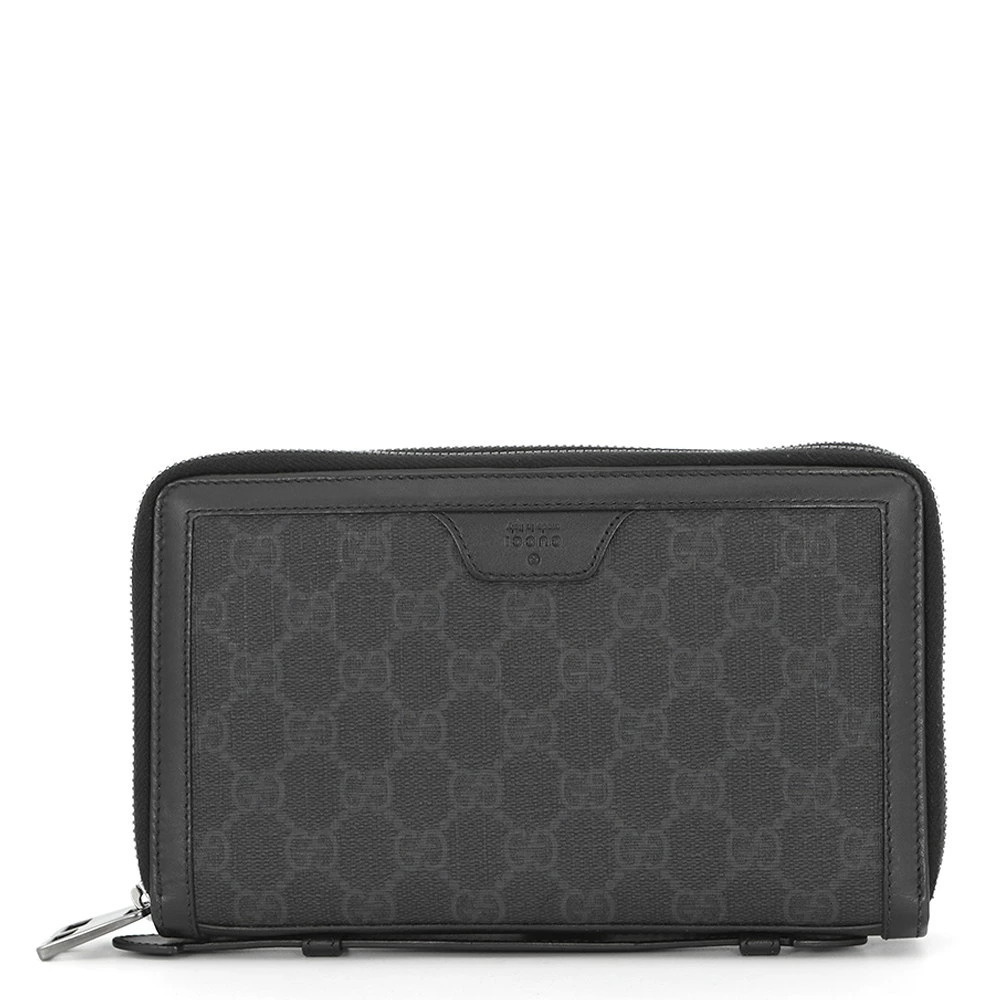 Gucci Clutch Bag GG Supreme Shoulder Black Wallet